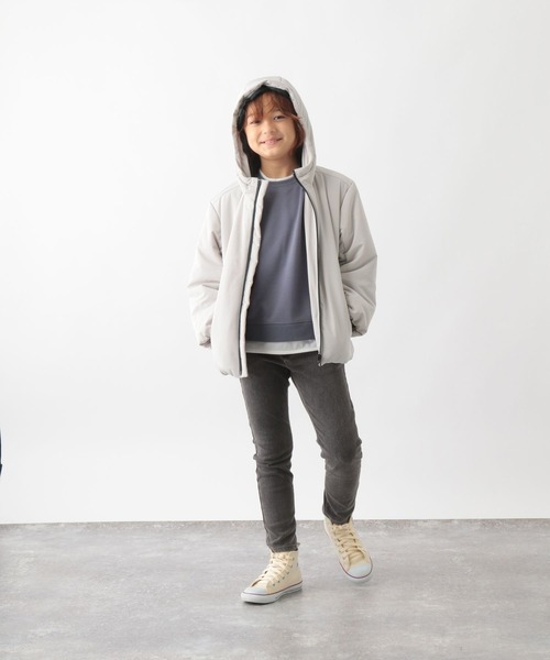 GLOBAL WORK（グローバルワーク）の「ライトウォームブルゾン/295023（ブルゾン・キッズ・ブラック/グレー系その他2/カーキ・100cm/110cm/120cm/130cm/140cm/150cm/160cm）」の9枚目の写真