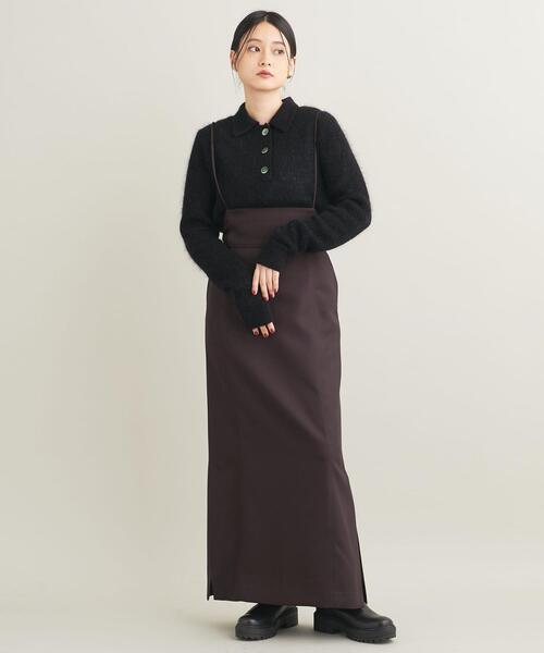 BEAUTY&YOUTH UNITED ARROWS（ビューティーアンドユースユナイテッドアローズ）の「ポリエステルツイル タイトスリットキャミワンピース -ウォッシャブル-（ワンピース・レディース・ブラック/ダークブラウン・S/M）」の11枚目の写真