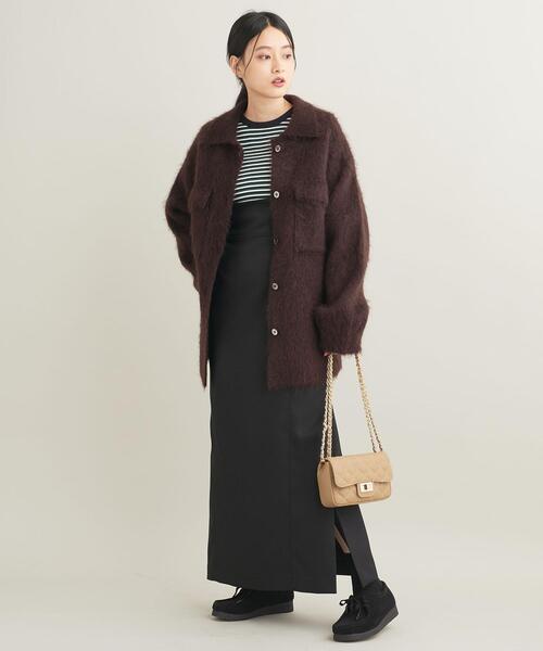 BEAUTY&YOUTH UNITED ARROWS（ビューティーアンドユースユナイテッドアローズ）の「ポリエステルツイル タイトスリットキャミワンピース -ウォッシャブル-（ワンピース・レディース・ブラック/ダークブラウン・S/M）」の7枚目の写真