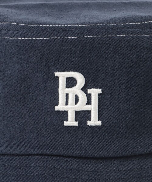 BEAMS HEART（ビームスハート）の「BEAMS HEART / ツイル ロゴ バケットハット（ハット・メンズ・ネイビー/ブラック/インディゴブルー・ONE SIZE）」の9枚目の写真