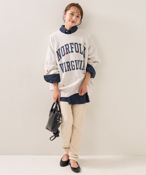 FREAK'S STORE（フリークスストア）の「ロゴフラワー刺繍スウェット（スウェット・レディース・ネイビー/グレー・ﾌﾘ-）」の11枚目の写真