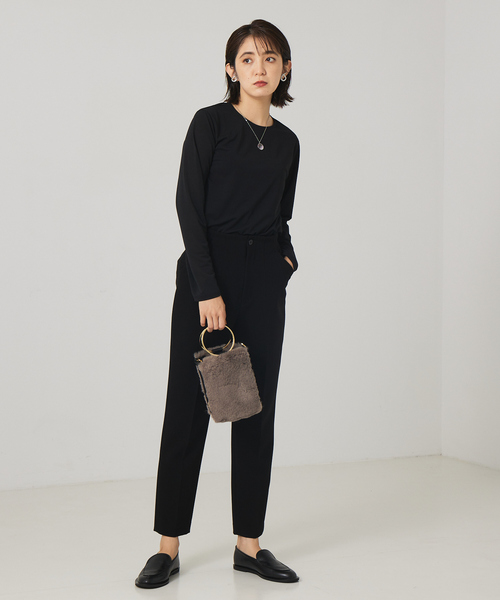 qualite(カリテ)の「シアクルーカットソー(Tシャツ/カットソー・レディース・オフホワイト/ブラック・フリー)」の13枚目の写真