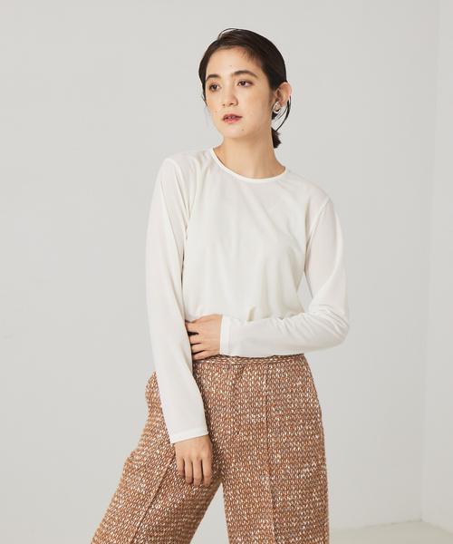 qualite(カリテ)の「シアクルーカットソー(Tシャツ/カットソー・レディース・オフホワイト/ブラック・フリー)」の14枚目の写真