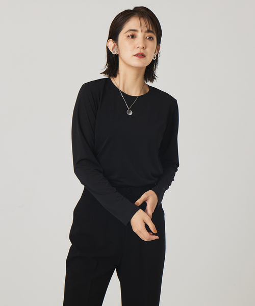 qualite(カリテ)の「シアクルーカットソー(Tシャツ/カットソー・レディース・オフホワイト/ブラック・フリー)」の15枚目の写真