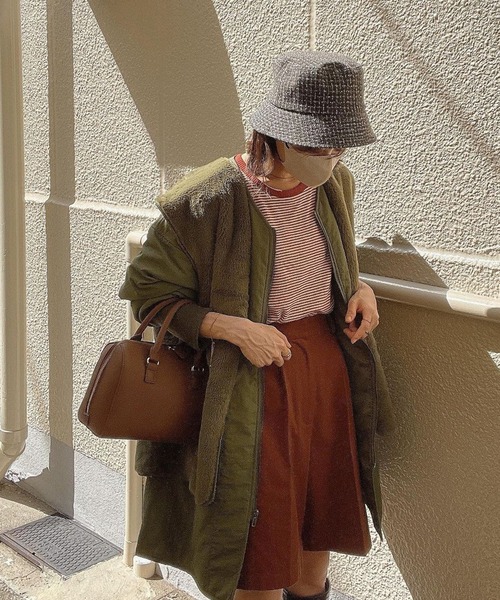 Chaco closet（チャコ クローゼット）の「マルチウェイ キルティングノーカラーミドル丈ジャケット&ファーベスト（ブルゾン・レディース・アイボリー/カーキ/ブラック・FREE）」の7枚目の写真