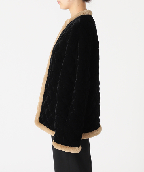 VERMEIL par iena（ヴェルメイユパーイエナ）の「【LE BOUQUET/ル・ブーケ】ベロアキルティング ショートコート（その他アウター・レディース・ブラック・FREE）」の16枚目の写真