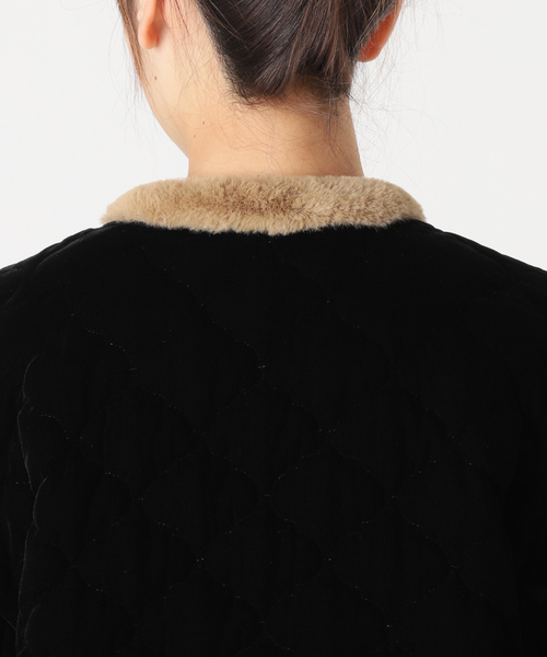 VERMEIL par iena（ヴェルメイユパーイエナ）の「【LE BOUQUET/ル・ブーケ】ベロアキルティング ショートコート（その他アウター・レディース・ブラック・FREE）」の9枚目の写真