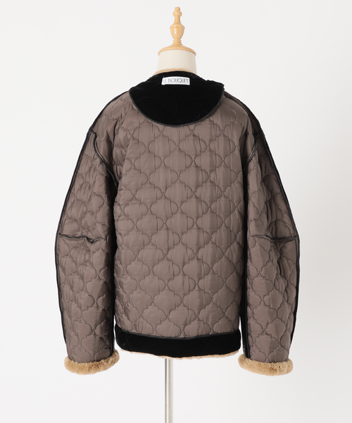 VERMEIL par iena（ヴェルメイユパーイエナ）の「【LE BOUQUET/ル・ブーケ】ベロアキルティング ショートコート（その他アウター・レディース・ブラック・FREE）」の20枚目の写真