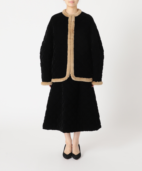 VERMEIL par iena（ヴェルメイユパーイエナ）の「【LE BOUQUET/ル・ブーケ】ベロアキルティング ショートコート（その他アウター・レディース・ブラック・FREE）」の14枚目の写真