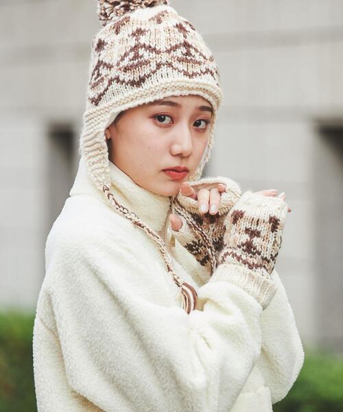 coen(コーエン)の「ノルディック柄ニットワッチ(ニットキャップ/ビーニー・レディース・オフホワイト/グレー・FREE)」の8枚目の写真