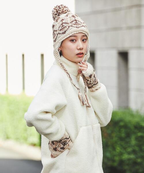 coen(コーエン)の「ノルディック柄ニットワッチ(ニットキャップ/ビーニー・レディース・オフホワイト/グレー・FREE)」の10枚目の写真