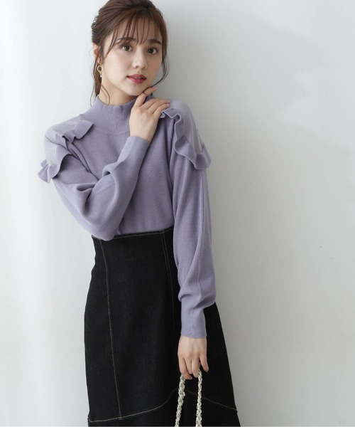 PROPORTION BODY DRESSING（プロポーションボディドレッシング）の「ショルダーフリルニット / 1212270100（ニット/セーター・レディース・ホワイト/パープル/ダークグレー・FREE）」の11枚目の写真