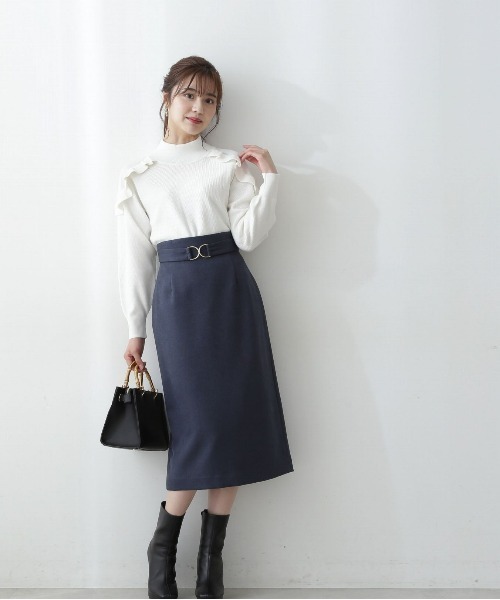 PROPORTION BODY DRESSING（プロポーションボディドレッシング）の「ショルダーフリルニット / 1212270100（ニット/セーター・レディース・ホワイト/パープル/ダークグレー・FREE）」の6枚目の写真