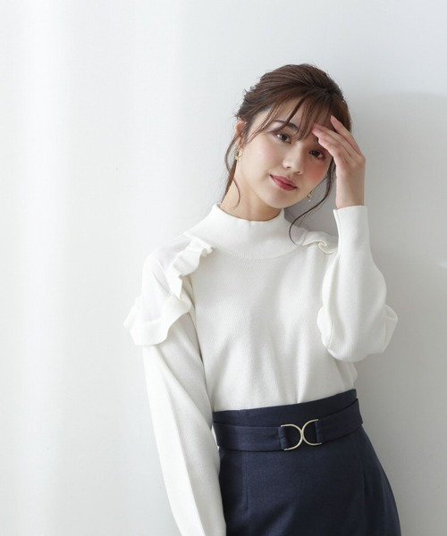 PROPORTION BODY DRESSING（プロポーションボディドレッシング）の「ショルダーフリルニット / 1212270100（ニット/セーター・レディース・ホワイト/パープル/ダークグレー・FREE）」の12枚目の写真