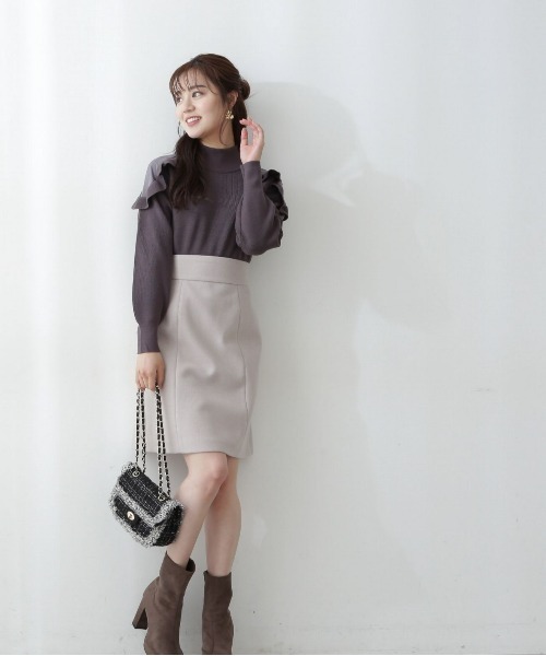 PROPORTION BODY DRESSING（プロポーションボディドレッシング）の「ショルダーフリルニット / 1212270100（ニット/セーター・レディース・ホワイト/パープル/ダークグレー・FREE）」の9枚目の写真