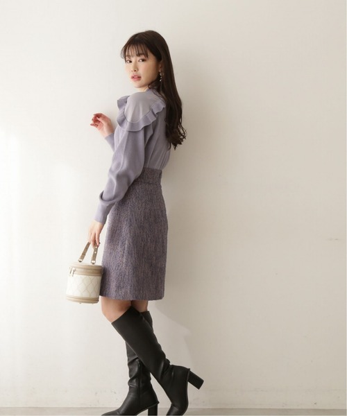 PROPORTION BODY DRESSING（プロポーションボディドレッシング）の「ショルダーフリルニット / 1212270100（ニット/セーター・レディース・ホワイト/パープル/ダークグレー・FREE）」の13枚目の写真