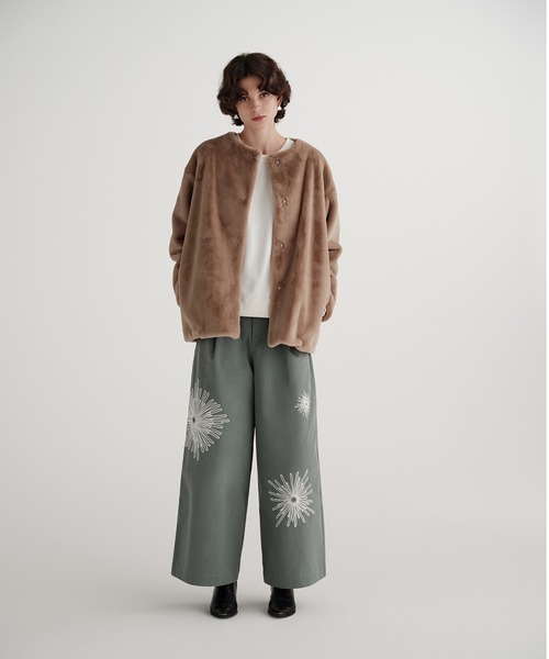 AKTE（アクテ）の「ポイントエンブロイダリーワイドパンツ（その他パンツ・レディース・グリーン/ブラック・1/2）」の20枚目の写真