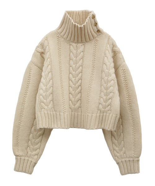 セール】SHORT CABLE TURTLE KNIT TOPS（ニット/セーター）｜CLANE  