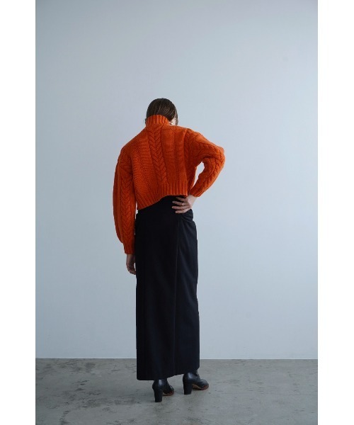 CLANE / クラネ | SHORT CABLE TURTLE KNIT TOPS ケーブルニットトップス | 2 | ネイビー | レディース セール】SHORT CABLE TURTLE KNIT TOPS（ニット/セーター）｜CLANE