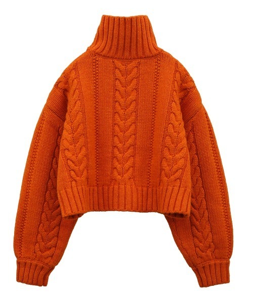 セール】SHORT CABLE TURTLE KNIT TOPS（ニット/セーター