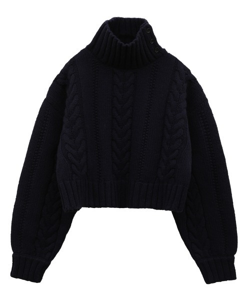 セール】SHORT CABLE TURTLE KNIT TOPS（ニット/セーター