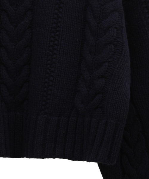 CLANE / クラネ | SHORT CABLE TURTLE KNIT TOPS ケーブルニットトップス | 2 | ネイビー | レディース セール】SHORT CABLE TURTLE KNIT TOPS（ニット/セーター