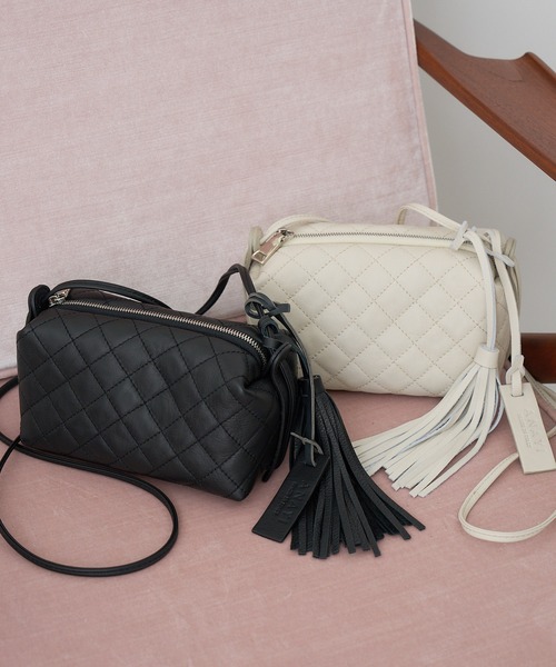 ANAYI（アナイ）の「◇ キルティングレザーミニバッグ（バックパック/リュック・レディース・アイボリー/ピンク/ブラック・FREE）」の3枚目の写真