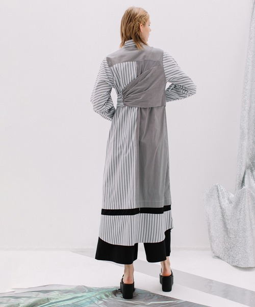 AULA AILA(アウラアイラ)の「スリーブベルトストライプシャツワンピース(シャツワンピース・レディース・ブルー/パープル/ブラック・0)」の13枚目の写真