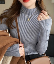 Doula Doula | 袖ボタンリブニットトップス(ニット/セーター)