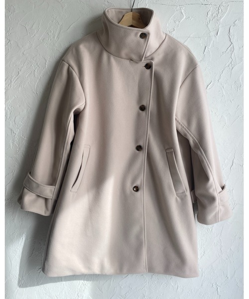 She's Closet（シーズクローゼット）の「フェイクウール2WAYボリューム袖ミドル丈スタンドカラーコート（その他アウター・レディース・ベージュ/モカ/アイボリー/ブラック・FREE）」の19枚目の写真