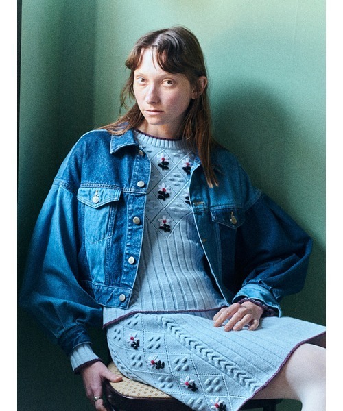 FURFUR（ファーファー）の「ボリュームスリーブGジャン（デニムジャケット・レディース・ホワイト/ピンク/ブルー・FREE）」の14枚目の写真