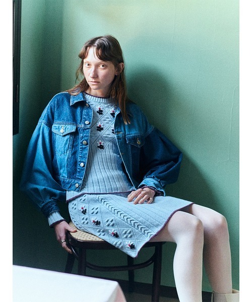 FURFUR（ファーファー）の「ボリュームスリーブGジャン（デニムジャケット・レディース・ホワイト/ピンク/ブルー・FREE）」の16枚目の写真