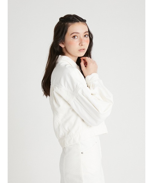 FURFUR（ファーファー）の「ボリュームスリーブGジャン（デニムジャケット・レディース・ホワイト/ピンク/ブルー・FREE）」の4枚目の写真