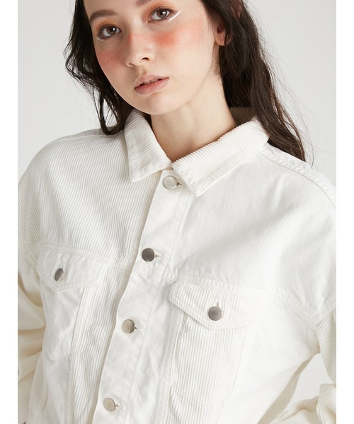 FURFUR（ファーファー）の「ボリュームスリーブGジャン（デニムジャケット・レディース・ホワイト/ピンク/ブルー・FREE）」の5枚目の写真