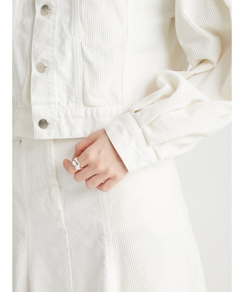 FURFUR（ファーファー）の「ボリュームスリーブGジャン（デニムジャケット・レディース・ホワイト/ピンク/ブルー・FREE）」の7枚目の写真