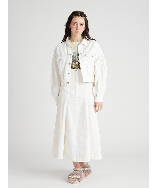 FURFUR（ファーファー）の「ボリュームスリーブGジャン（デニムジャケット・レディース・ホワイト/ピンク/ブルー・FREE）」の9枚目の写真