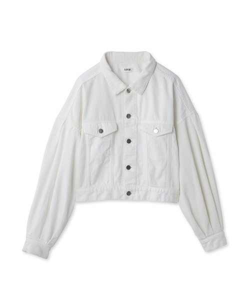 FURFUR（ファーファー）の「ボリュームスリーブGジャン（デニムジャケット・レディース・ホワイト/ピンク/ブルー・FREE）」の13枚目の写真