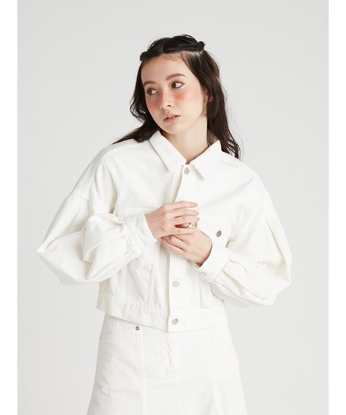 FURFUR（ファーファー）の「ボリュームスリーブGジャン（デニムジャケット・レディース・ホワイト/ピンク/ブルー・FREE）」の20枚目の写真