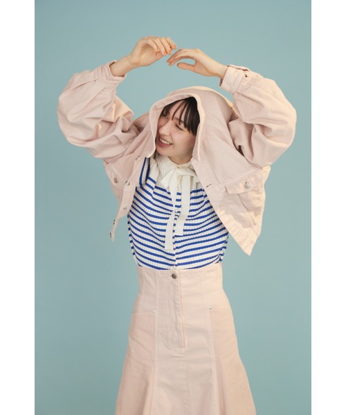 FURFUR（ファーファー）の「ボリュームスリーブGジャン（デニムジャケット・レディース・ホワイト/ピンク/ブルー・FREE）」の21枚目の写真