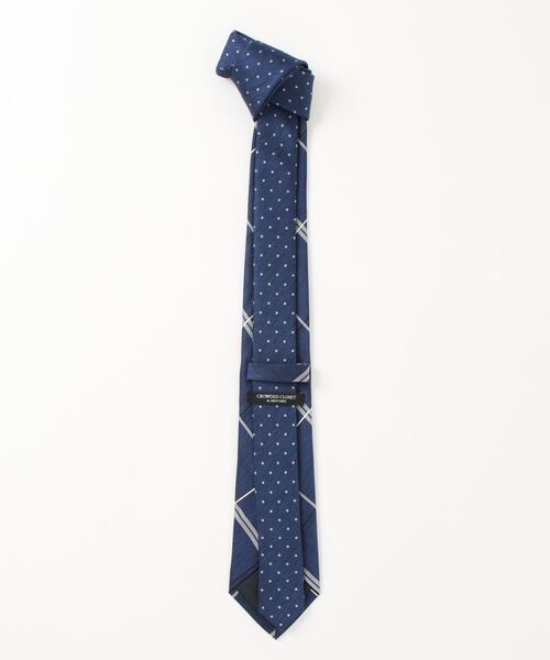 CROWDED CLOSET（クラウデッドクローゼット）の「ウィンドウペンチェック/ドット クレリックタイ（ネクタイ・メンズ・ネイビー/ピンク/シルバー・FREE）」の4枚目の写真