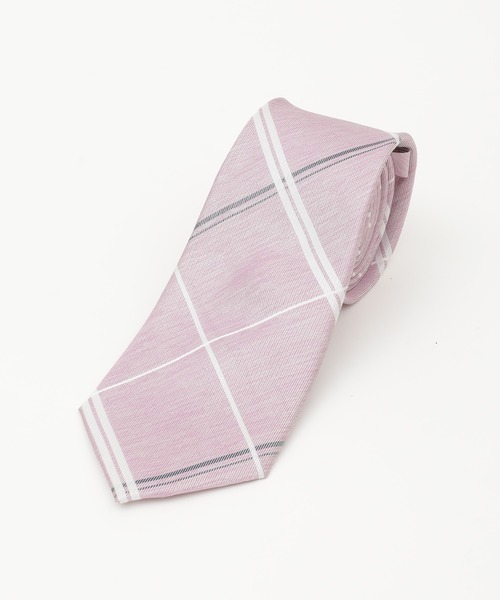 CROWDED CLOSET（クラウデッドクローゼット）の「ウィンドウペンチェック/ドット クレリックタイ（ネクタイ・メンズ・ネイビー/ピンク/シルバー・FREE）」の3枚目の写真