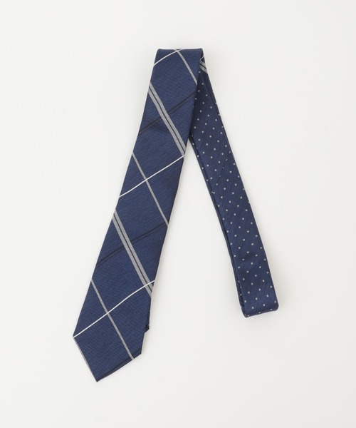 CROWDED CLOSET（クラウデッドクローゼット）の「ウィンドウペンチェック/ドット クレリックタイ（ネクタイ・メンズ・ネイビー/ピンク/シルバー・FREE）」の8枚目の写真