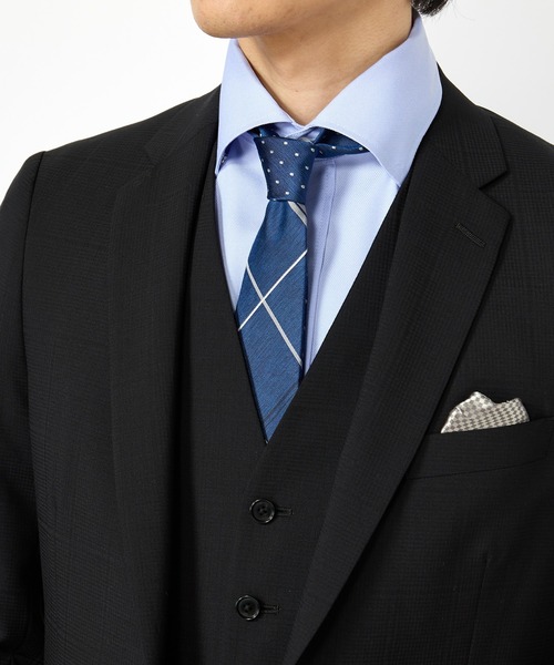 CROWDED CLOSET（クラウデッドクローゼット）の「ウィンドウペンチェック/ドット クレリックタイ（ネクタイ・メンズ・ネイビー/ピンク/シルバー・FREE）」の5枚目の写真