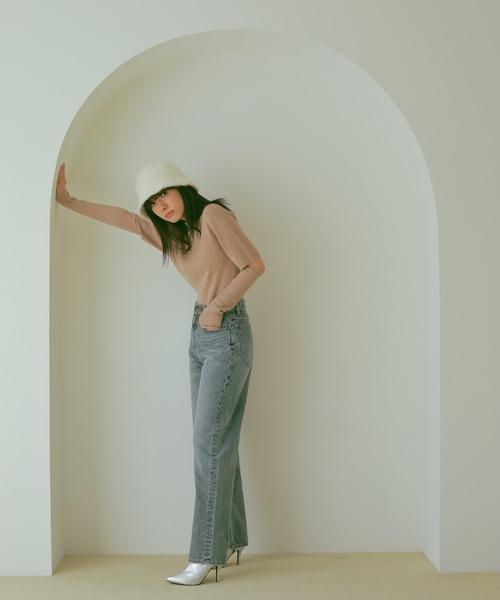 N WITH.（エヌウィズ）の「ストレートデニム（デニムパンツ・レディース・ブルー・S/M）」の4枚目の写真