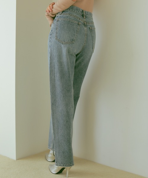 N WITH.（エヌウィズ）の「ストレートデニム（デニムパンツ・レディース・ブルー・S/M）」の3枚目の写真