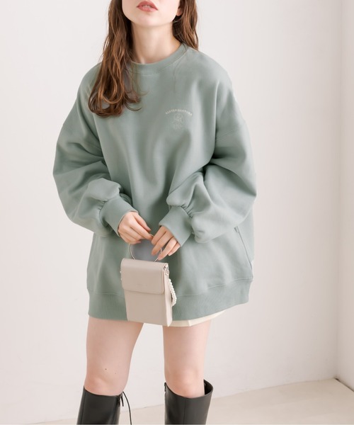 OLIVE des OLIVE（オリーブデオリーブ）の「【WEB限定カラー有】バックプリントDOGチュニックスウェット（スウェット・レディース・グレー/ブラック/ブルー/アイボリー/ミント・FREE）」の8枚目の写真