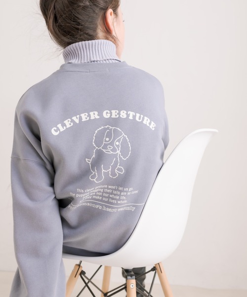 OLIVE des OLIVE（オリーブデオリーブ）の「【WEB限定カラー有】バックプリントDOGチュニックスウェット（スウェット・レディース・グレー/ブラック/ブルー/アイボリー/ミント・FREE）」の21枚目の写真