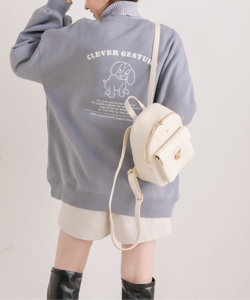 OLIVE des OLIVE（オリーブデオリーブ）の「【WEB限定カラー有】バックプリントDOGチュニックスウェット（スウェット・レディース・グレー/ブラック/ブルー/アイボリー/ミント・FREE）」の22枚目の写真