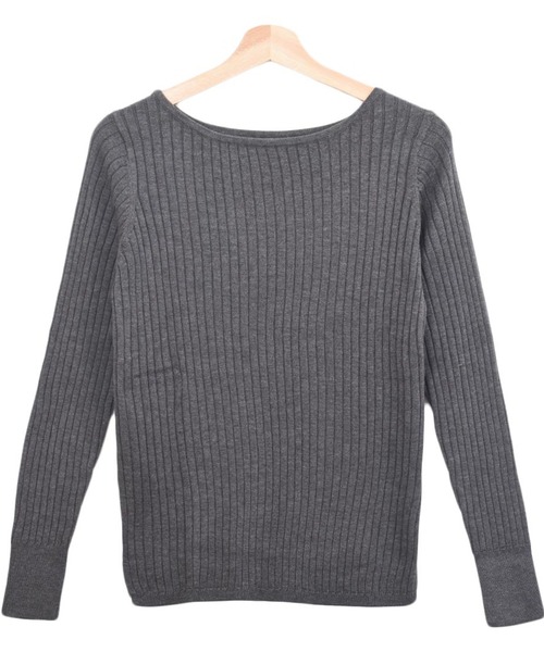 Felt-Maglietta（フェルトマリエッタ）の「リブニットボートネックセーター（ニット/セーター・レディース・オフホワイト/ダークグリーン/グレイッシュベージュ/ブラック/ボルドー/グレー・MEDIUM/X-LARGE）」の9枚目の写真