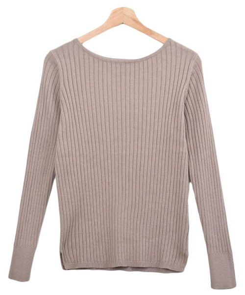 Felt-Maglietta（フェルトマリエッタ）の「リブニットボートネックセーター（ニット/セーター・レディース・オフホワイト/ダークグリーン/グレイッシュベージュ/ブラック/ボルドー/グレー・MEDIUM/X-LARGE）」の21枚目の写真